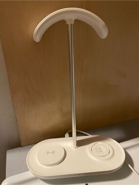 Headphone holder and wireless charging pads